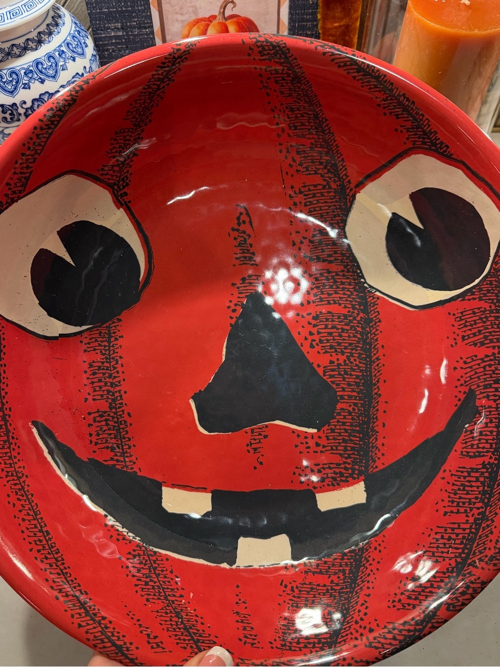 NWT John Derian for Target Halloween Melamine Pumpkin Serving Bowl 5 Qt - Picture 4 of 7